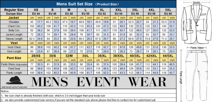 Business Men's 3 Pieces Mens Suit Peak Lapel Solid Tuxedos (Blazer+vest+Pants) mens event wear