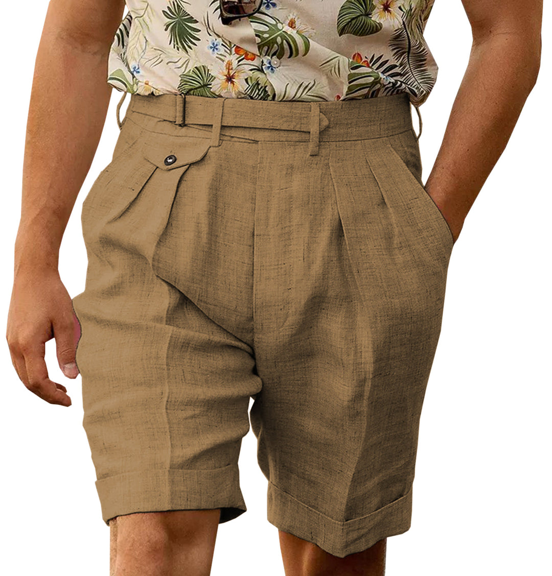 Casual Men's Short Pants Cotton Linen For Wedding mens event wear
