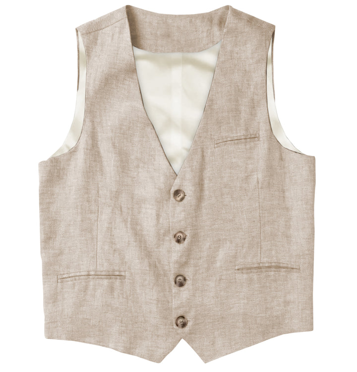 Causal Mens waistcoat Flat Linen V Neck Waistcoat For Wedding mens event wear