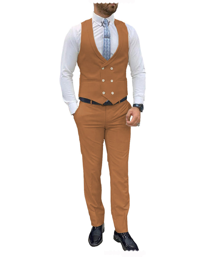 Fashion Double Breasted 2 pieces Mens Suit For Wedding (Vest+Pants) mens event wear