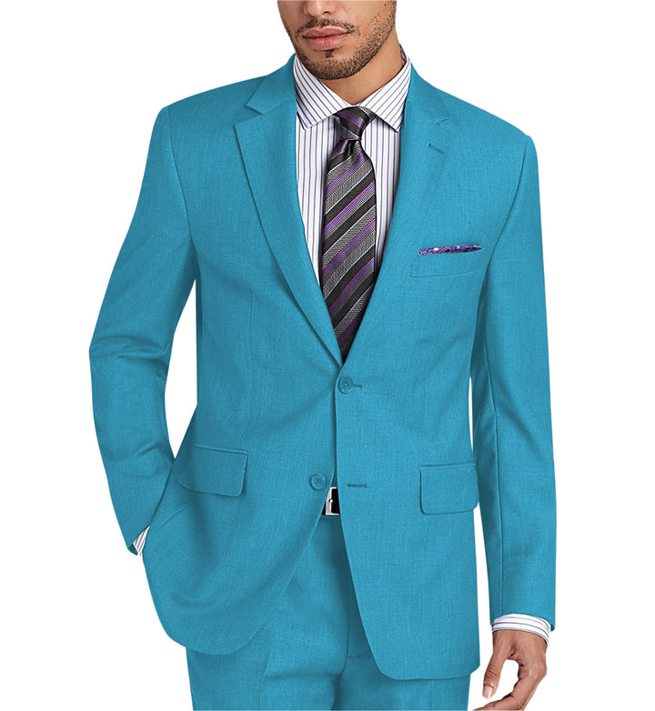 Forma 2 Piece Men's Suit Flat Notched Wedding Lapel (Blazer + Pants) mens event wear