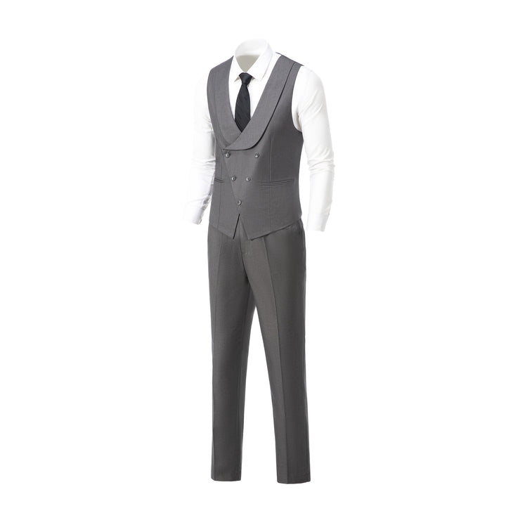 Formal Men's Suits Slim Fit 3 Pieces Notch Lapel Tuxedos (Blazer+Vest+Pant) Adam Reed