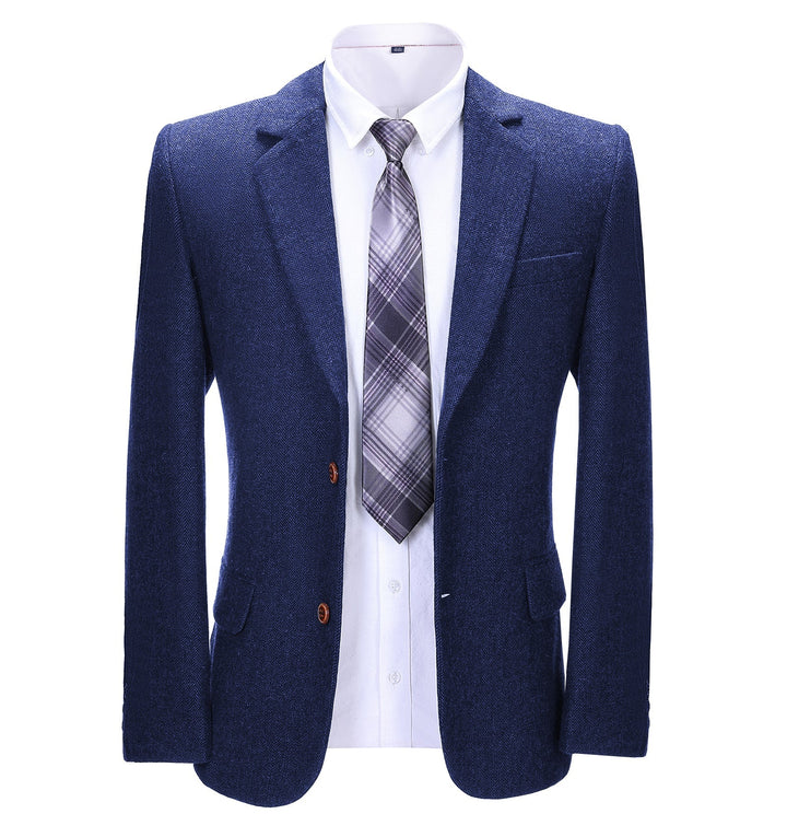 Formal Men's Business Herringbone Notch Lapel Blazer Solid Jacket mens event wear
