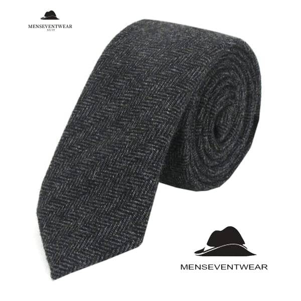 Men's Modern Fit Classic Fit Herringbone Tie Set menseventwear