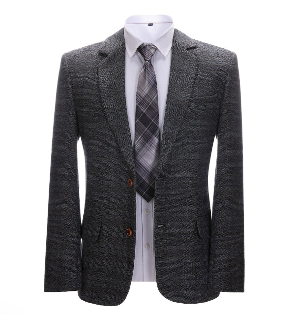 Mens Suit Business 2 Pieces Formal Black Plaid Notch Lapel Tuxedos (Blazer+Pants) mens event wear